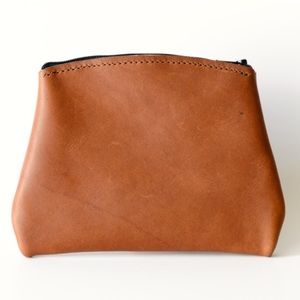 Hand Stitched Leather Clutch Travel Pouch